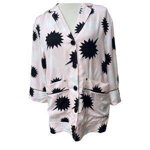 DIESEL Women's Pink Button Down Printed G- sleep Jacket Size Small $298